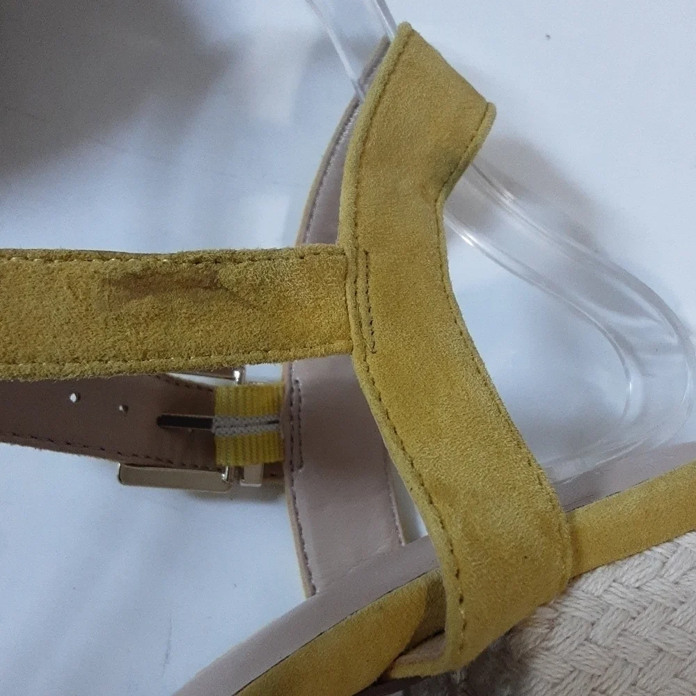 Crown & Ivy ella leather suede upper sandals womens size 8.5us